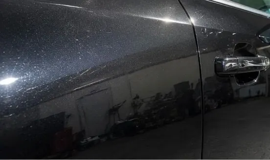 Car paint damage before detailing San Diego