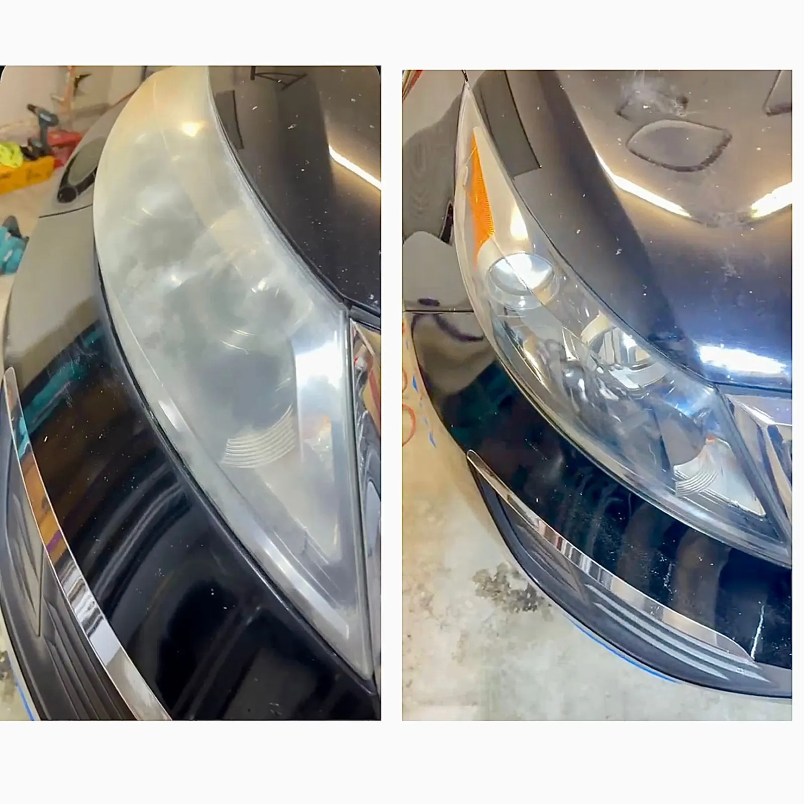 Headlight restoration before and after San Diego CA